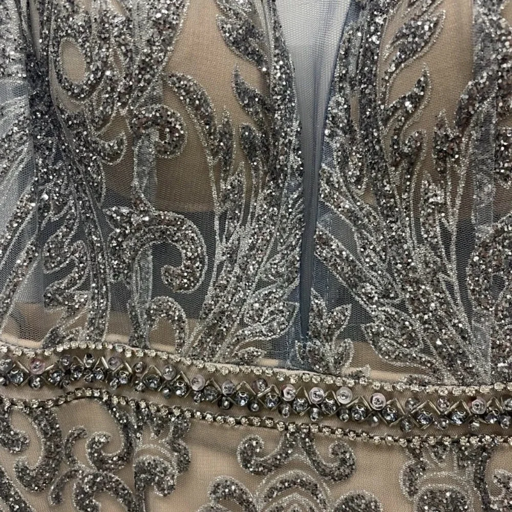 Elegant Silver Evening Gown - Picture 3 of 4